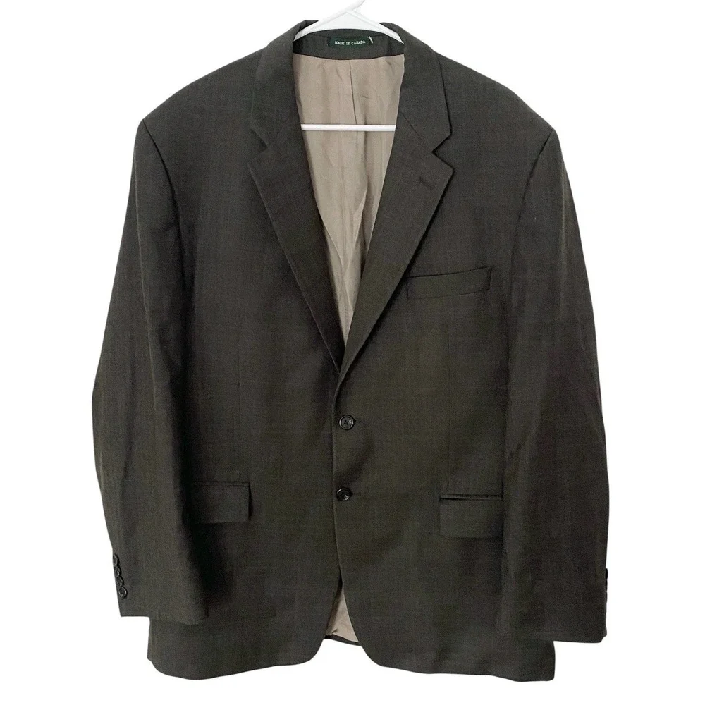 Vtg Lauren Ralph‎ Lauren Mens Wool Cashmere Blend Blazer 46R Made in Canada